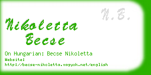 nikoletta becse business card